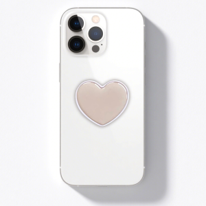 Beige Heart Grip Phone Holder