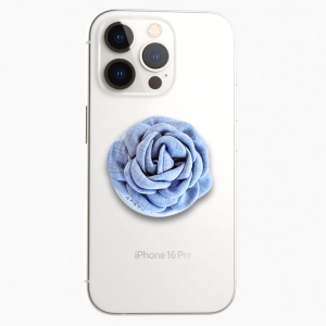 Blue Fabric Rose Grip Phone Holder
