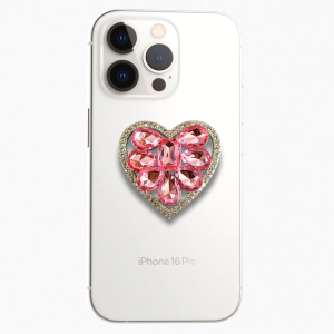 Pink Gem Heart Grip Phone Holder