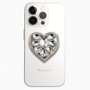 Clear Crystal Heart Grip Phone Holder
